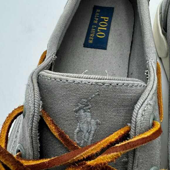 POLO RALPH LAUREN | Men's 10‎ D Canvas Gray Dock Boat Slip on Casual Shoes - Picture 9 of 9
